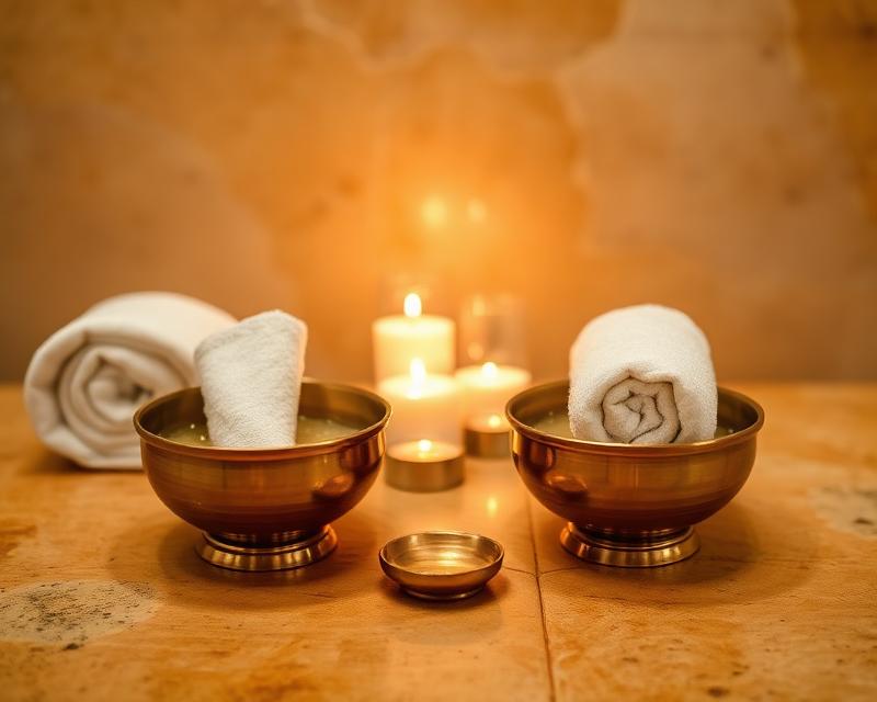 Four hands massage performed by two therapists